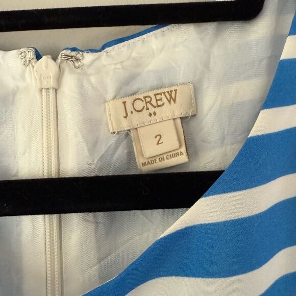 J. Crew Cornflower Blue Nautical Striped Dress Size 2 - Picture 8 of 12